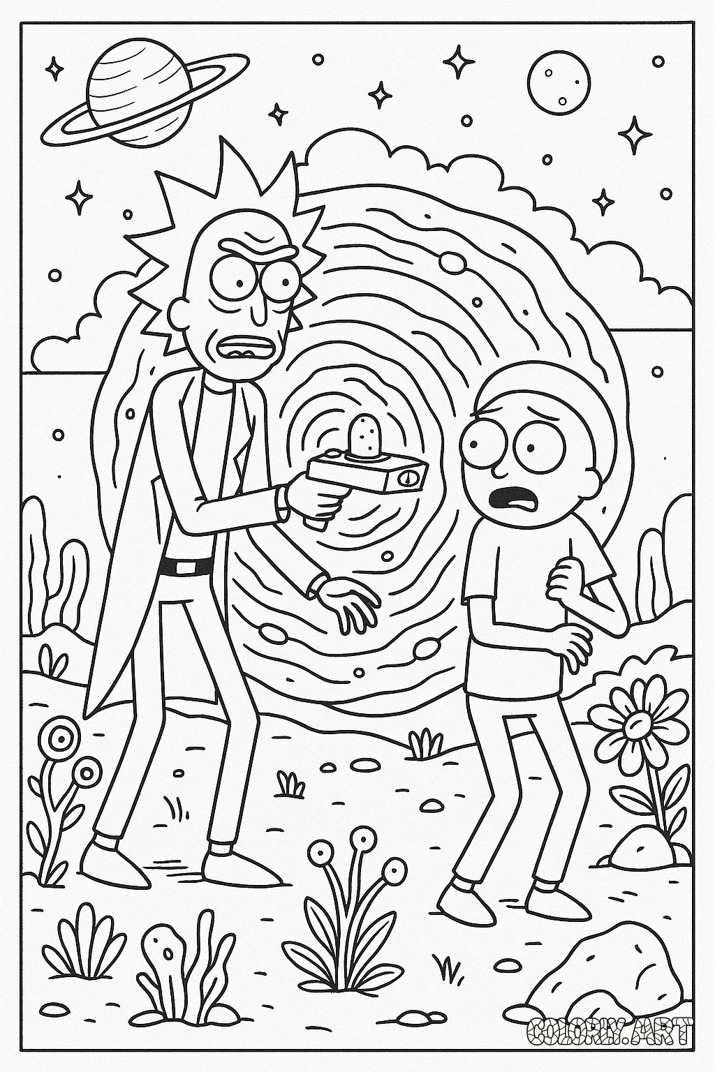 Morty Inspired Cartoon Duo Adventure